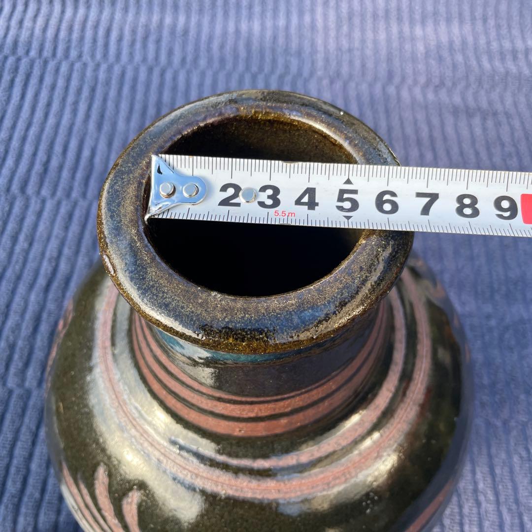 沖縄　壺屋焼　やちむん　陶器　壺　新品未使用　16×26