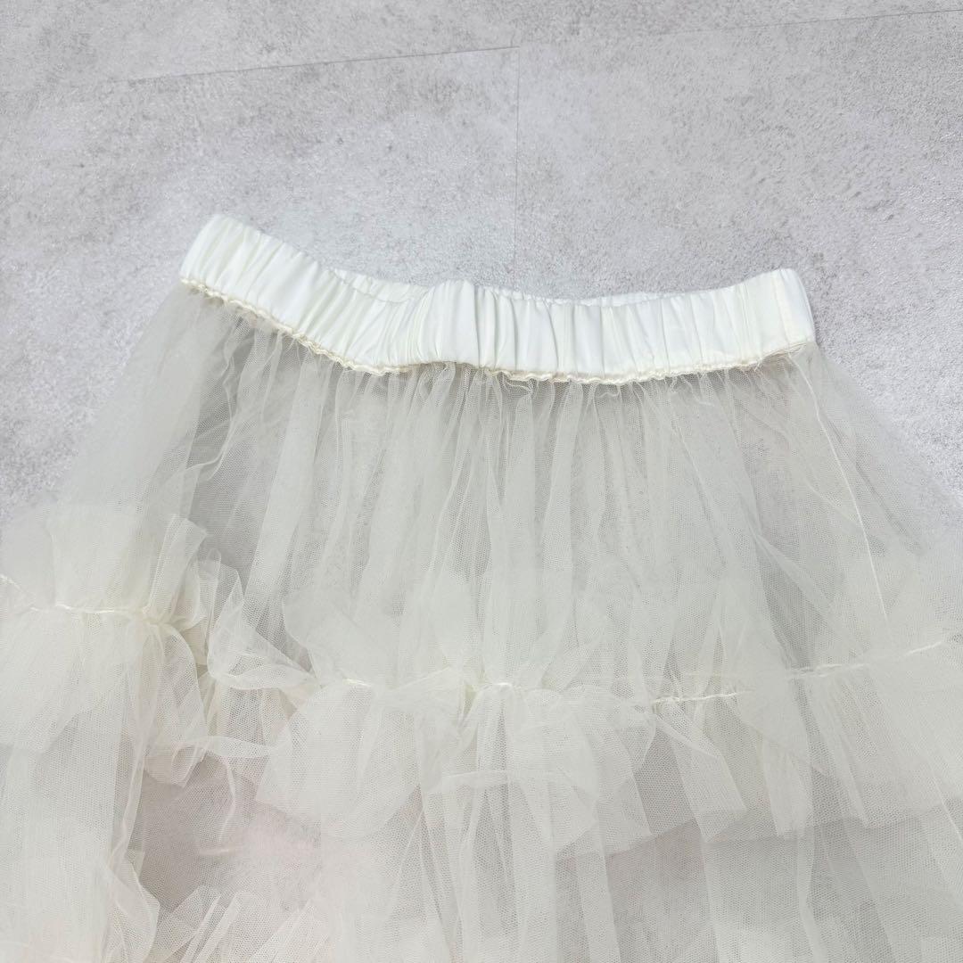 24AW✨美品✨定価約2万✨PERNA シースルーフリルチュールスカート