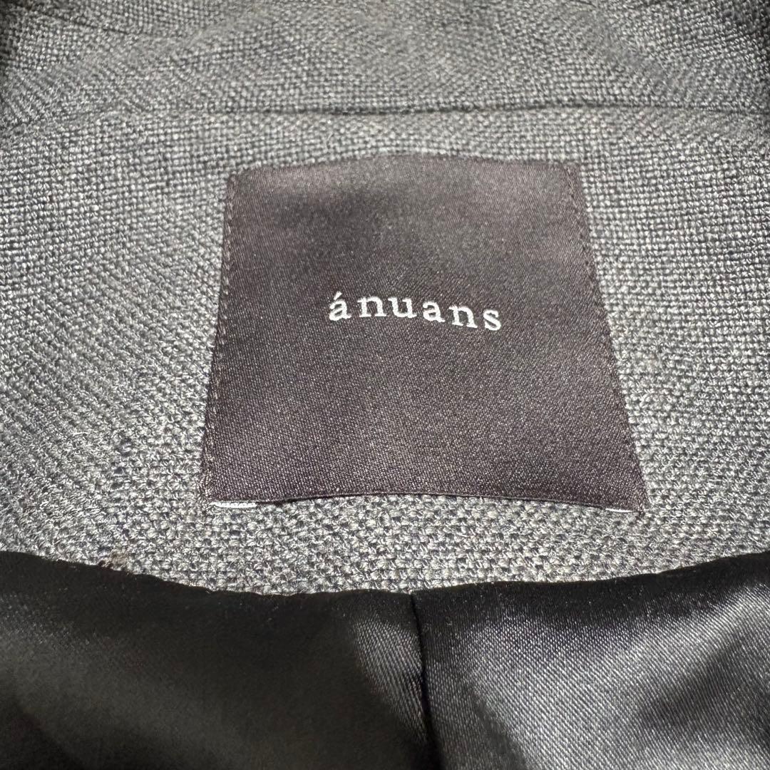【美品】anuans アニュアンス リネン トレンチコート チャコールグレー