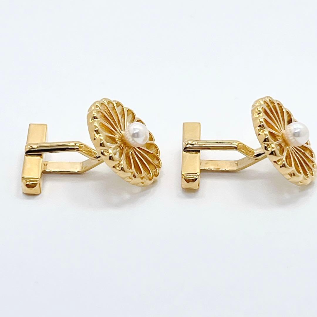 極美品✨MIKIMOTO ミキモト パール　カフス　菊紋　皇室御用達ブランド
