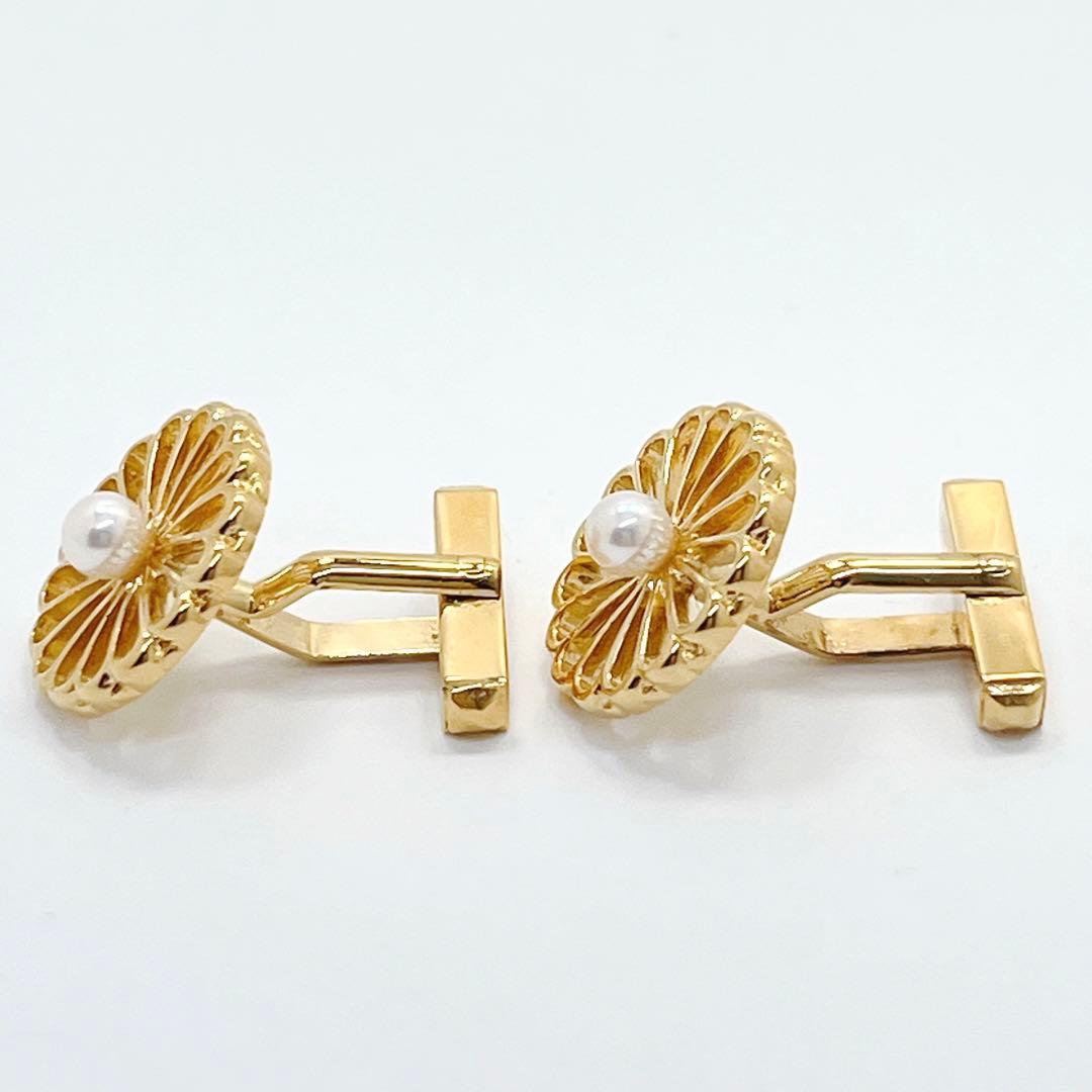極美品✨MIKIMOTO ミキモト パール　カフス　菊紋　皇室御用達ブランド