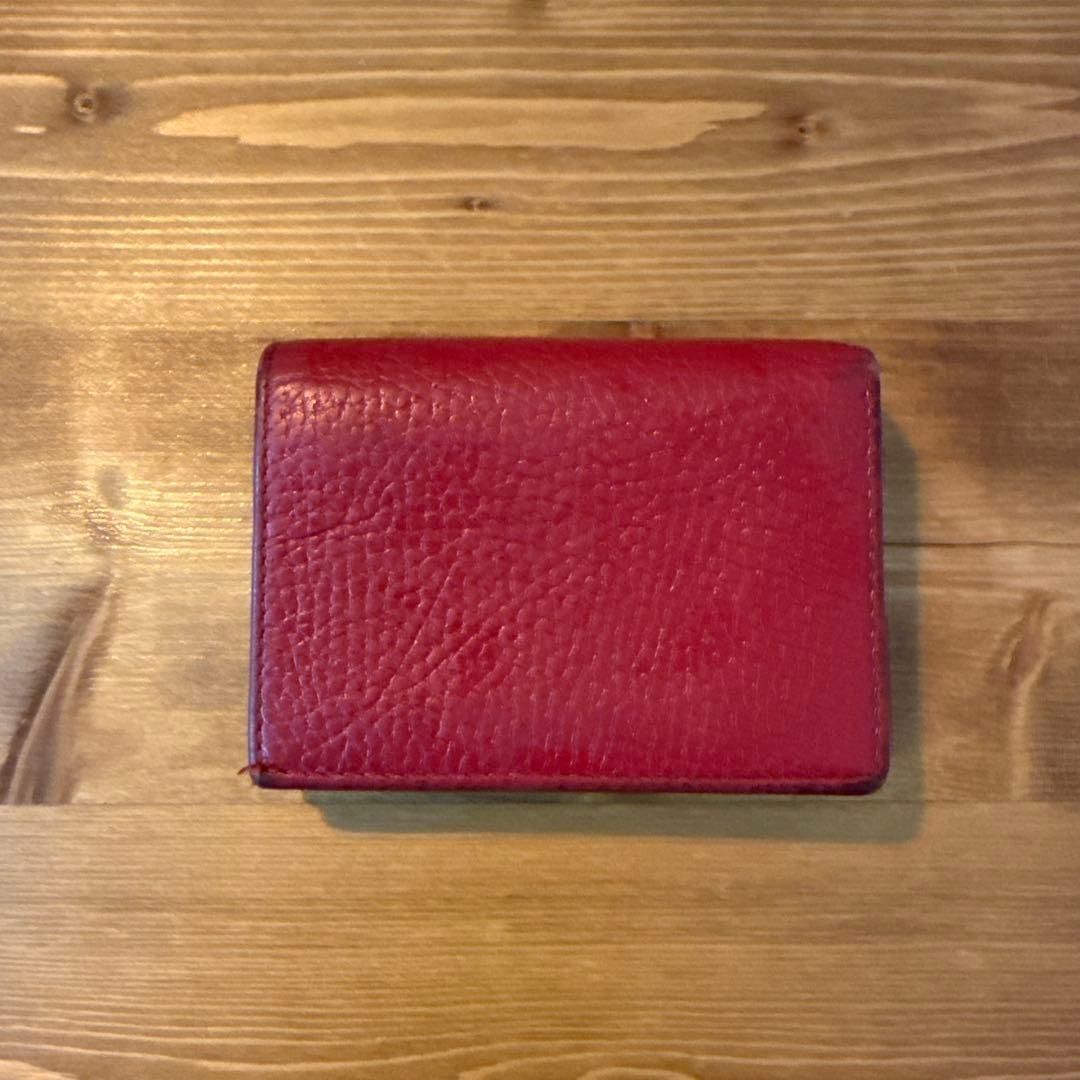 GUCCI(グッチ) 二つ折り財布　GGマーモントロゴ金具　レザー赤