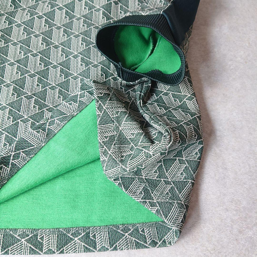 美品 LACOSTE ラコステ クロップド モノグラム ポロシャツ グリーン