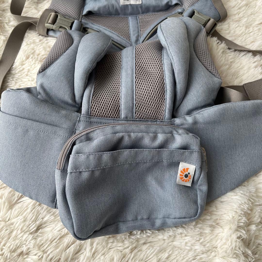 【美品】ergobaby オムニ360クールエアメッシュ 抱っこ紐 ライトブルー