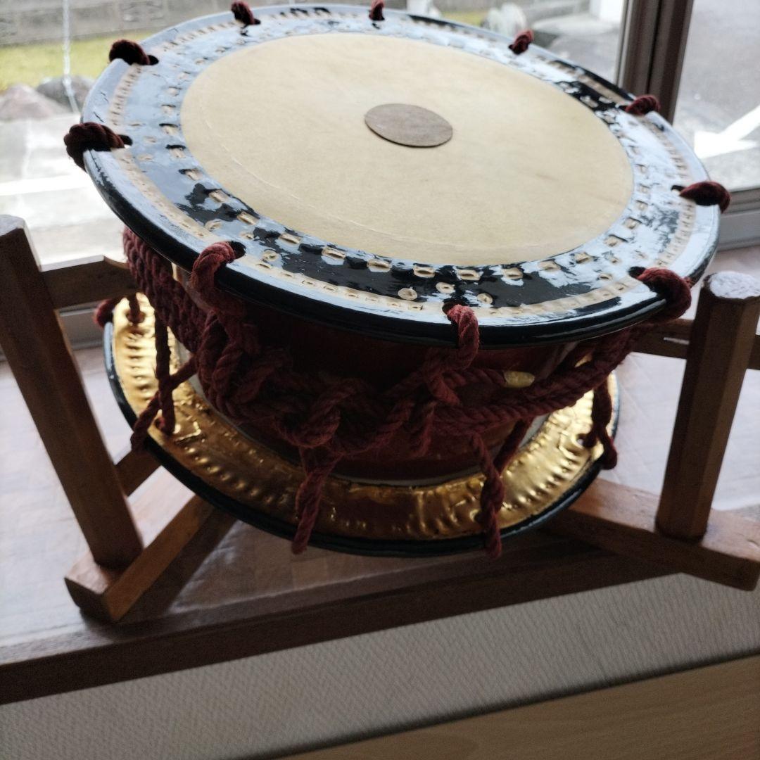 締太鼓　テレン台　バチ2本付　中古品②