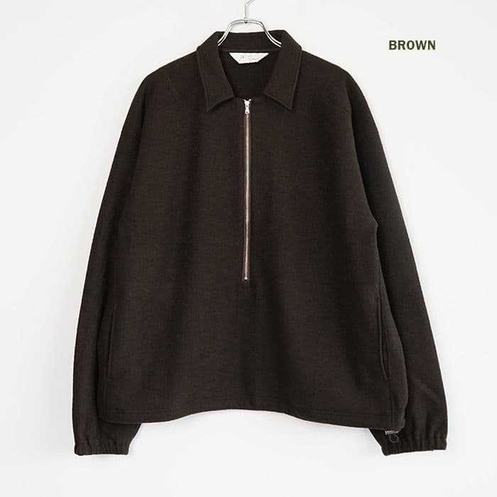 ANCELLM wool pullover shirt ブラウン