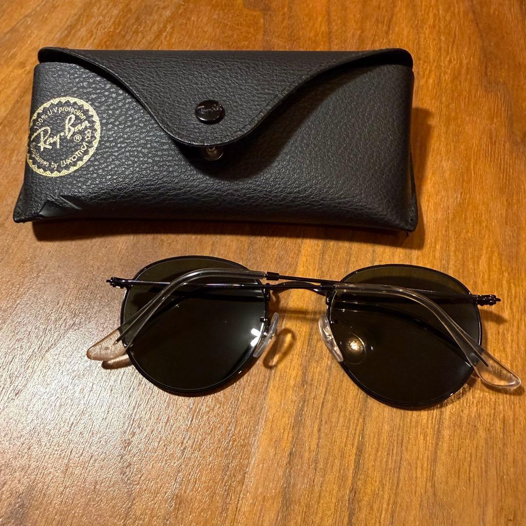 Ray-Ban ラウンドサングラス ブラック ケース付き