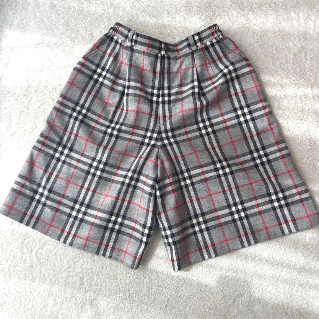貴重 美品 大きいサイズ バーバリー ヴィンテージ ノバチェック柄キュロット