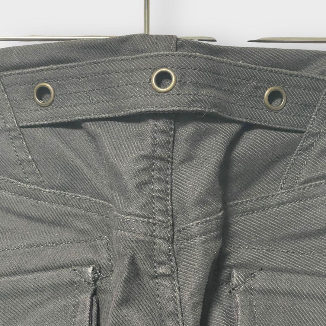 DIESEL 00s Y2K ギミック タック フレア パンツ 黒 24