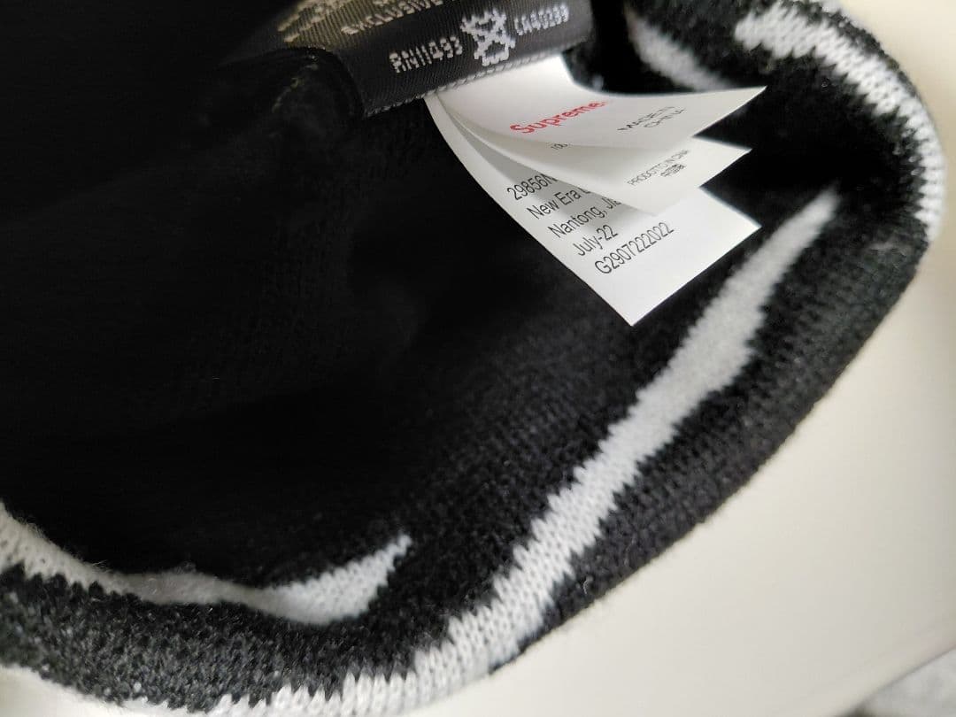 美品　Supreme　New Era　Box Logo　Beanie　Zebra