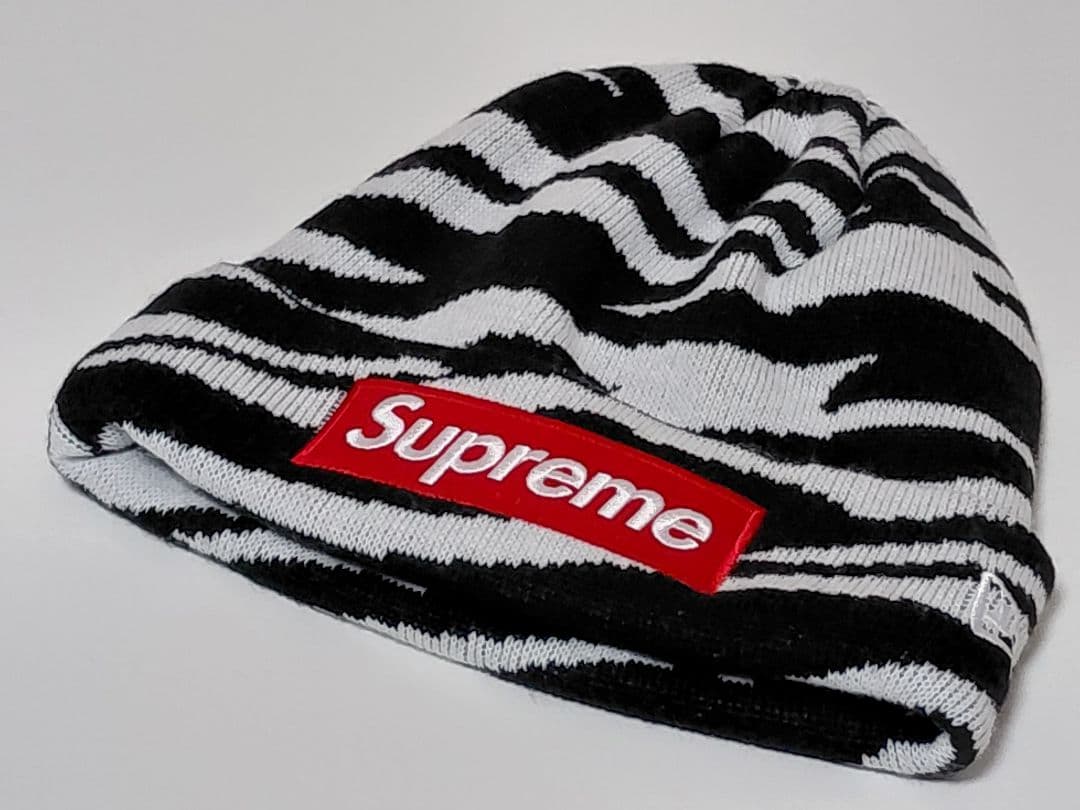 美品　Supreme　New Era　Box Logo　Beanie　Zebra