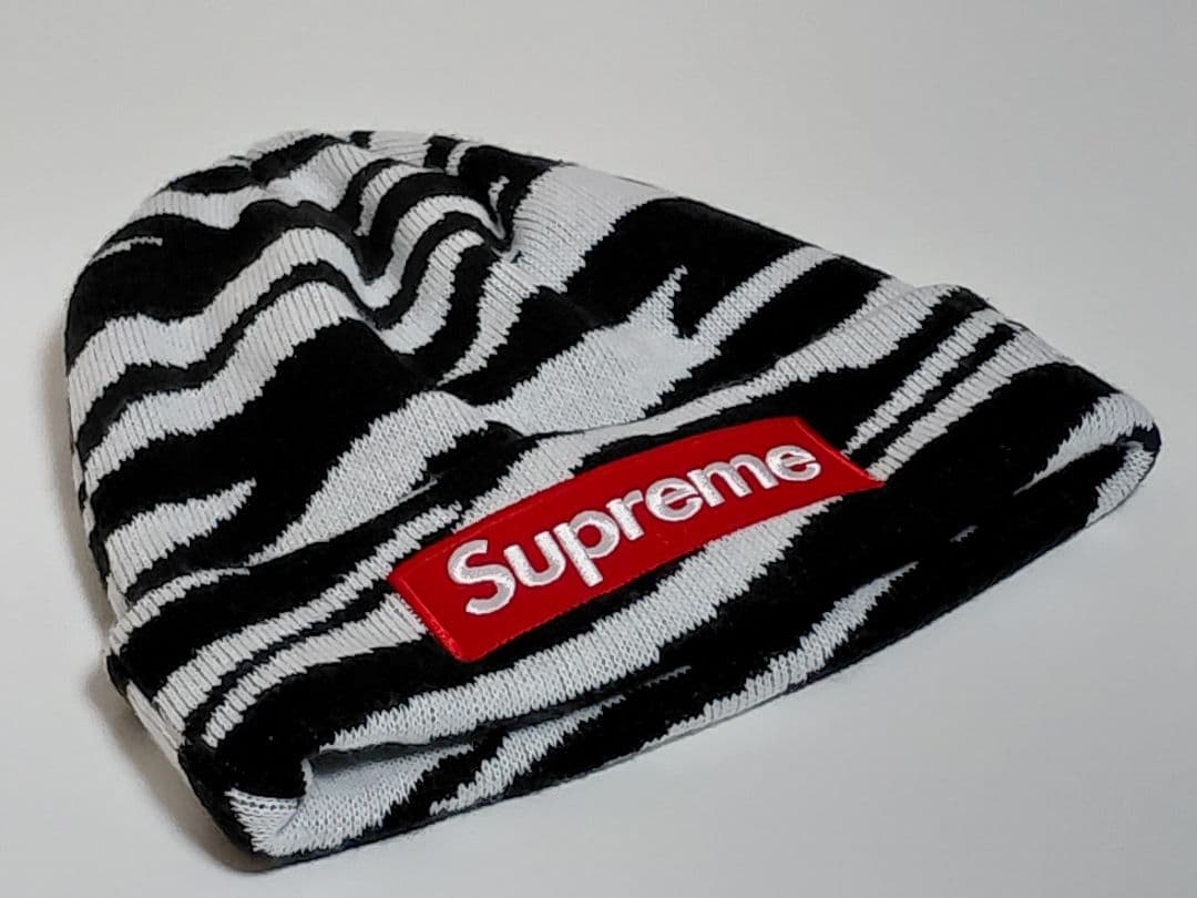 美品　Supreme　New Era　Box Logo　Beanie　Zebra