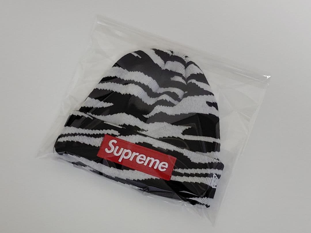 美品　Supreme　New Era　Box Logo　Beanie　Zebra