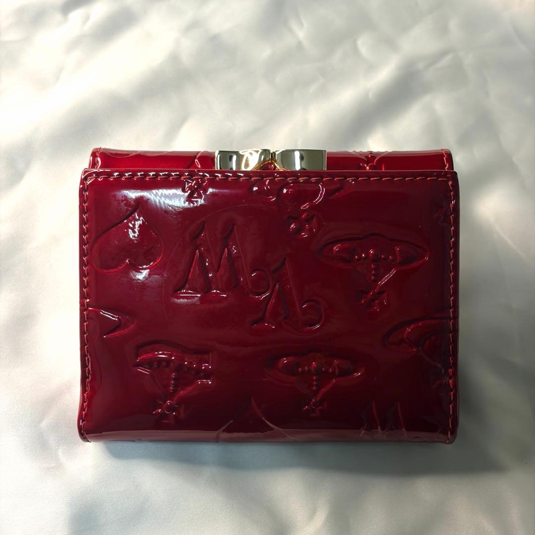 Vivienne Westwood 三つ折財布 エナメル レッド がま口 オーブ