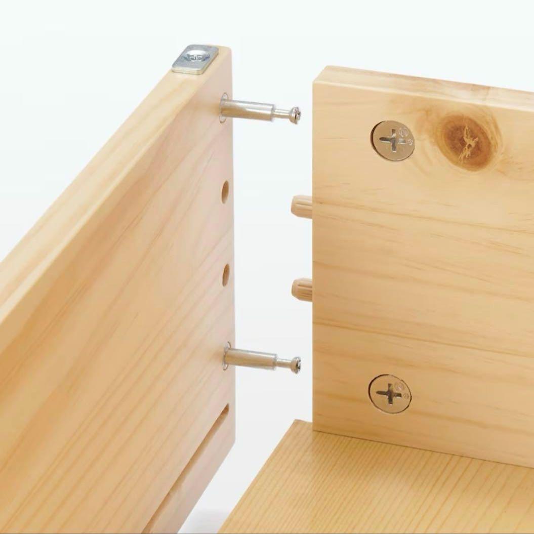 【組立済】無印良品 木製ベッド下収納ボックス 仕切り付き パイン材 2個セット