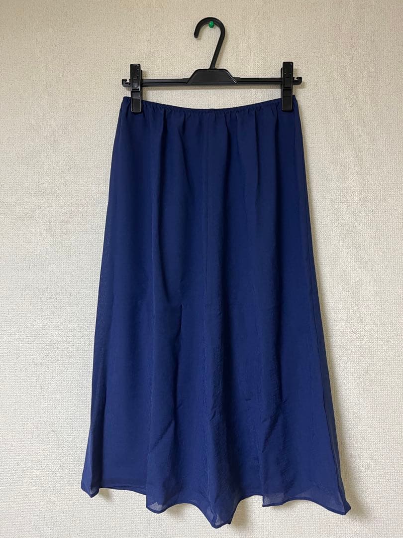 【新品タグ付き】カレンソロジー　シルクコットンローンティアードスカート　ブルー