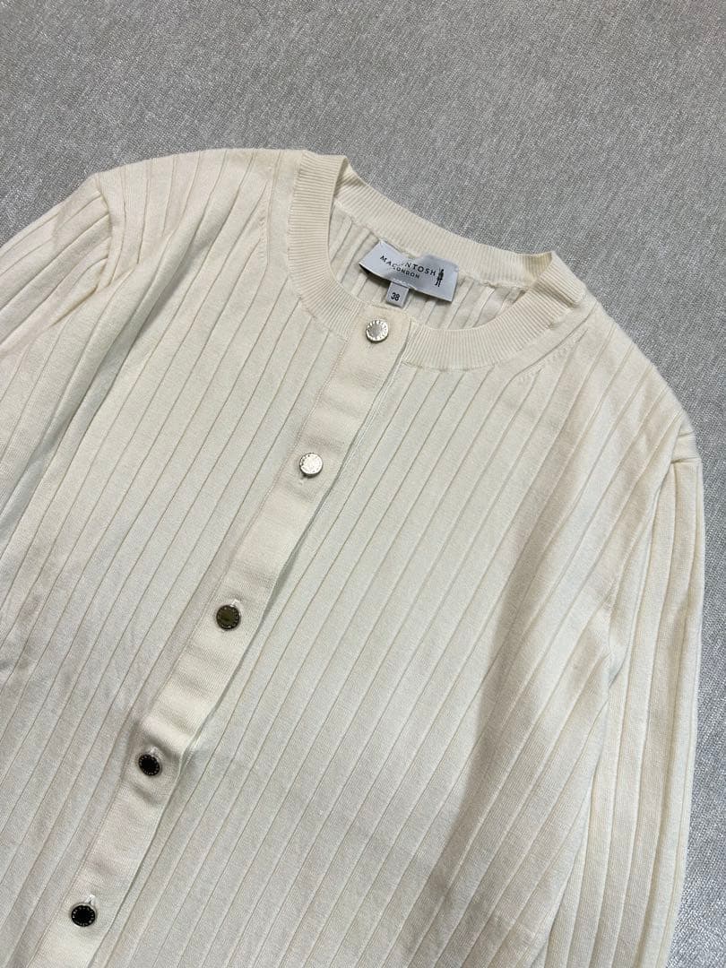マッキントッシュロンドン⭐︎ リブニットカーディガン　ホワイト　M