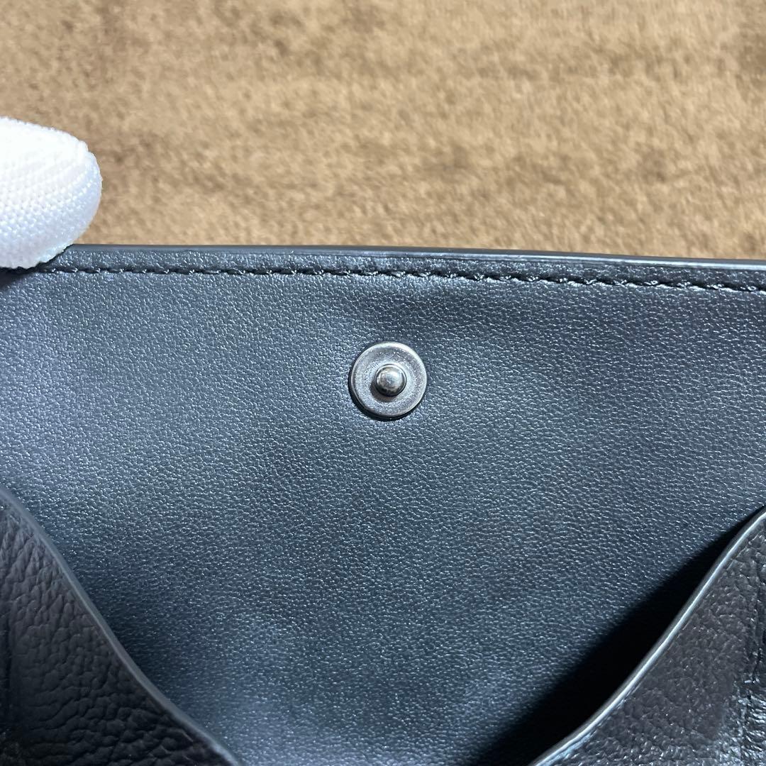新品未使用 COACH コーチ トライフォールド オリガミ 三つ折り財布ブラック