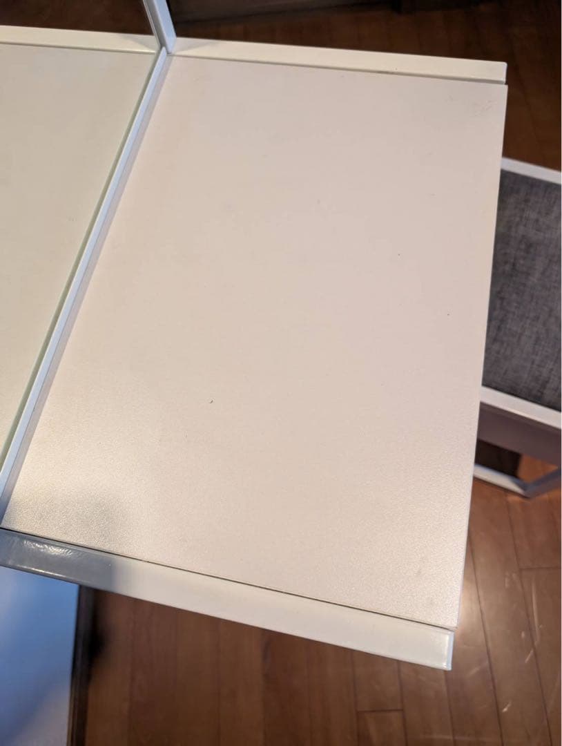 【送料込】LOWYA コンパクトドレッサー ホワイト 化粧台 収納 椅子付 鏡