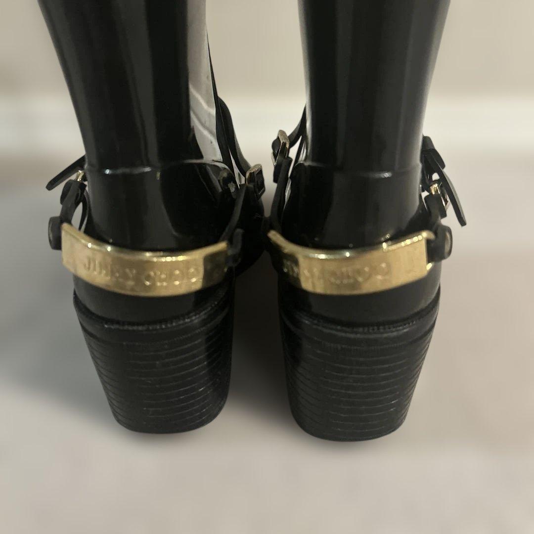 JIMMY CHOO レインブーツ 38 ブラック