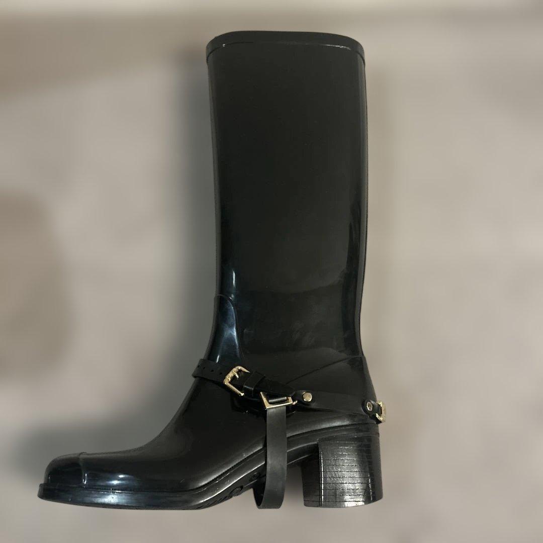 JIMMY CHOO レインブーツ 38 ブラック