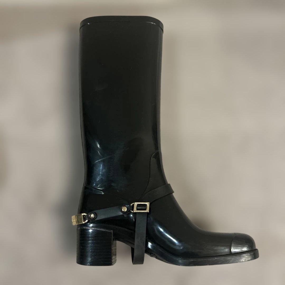 JIMMY CHOO レインブーツ 38 ブラック