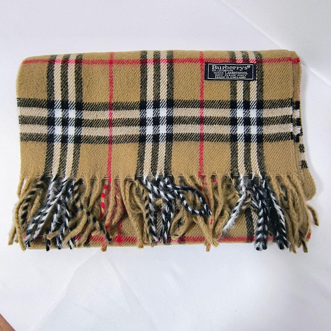 BURBERRY バーバリー マフラー ウール 英国製 ノバチェック 美品✨