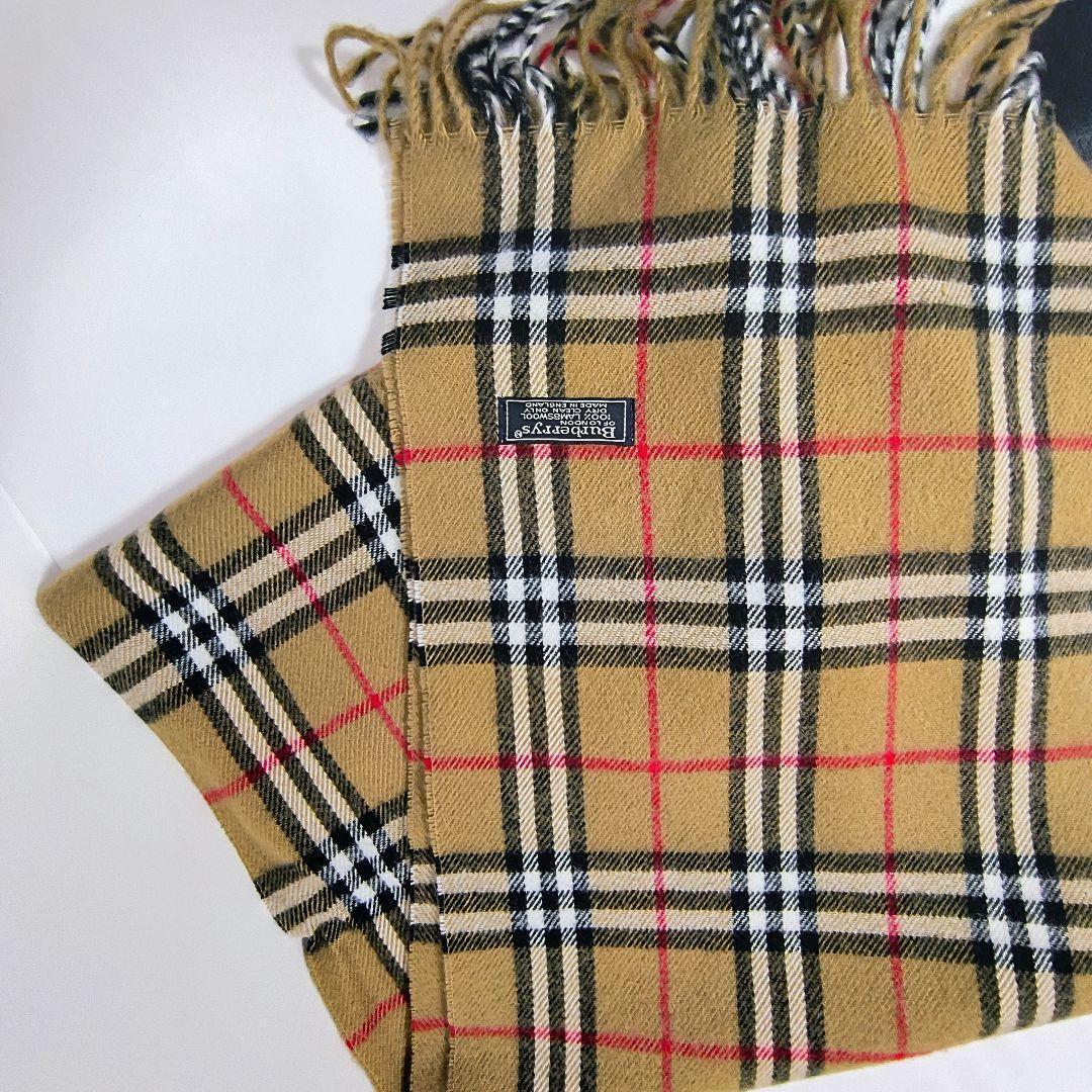 BURBERRY バーバリー マフラー ウール 英国製 ノバチェック 美品✨