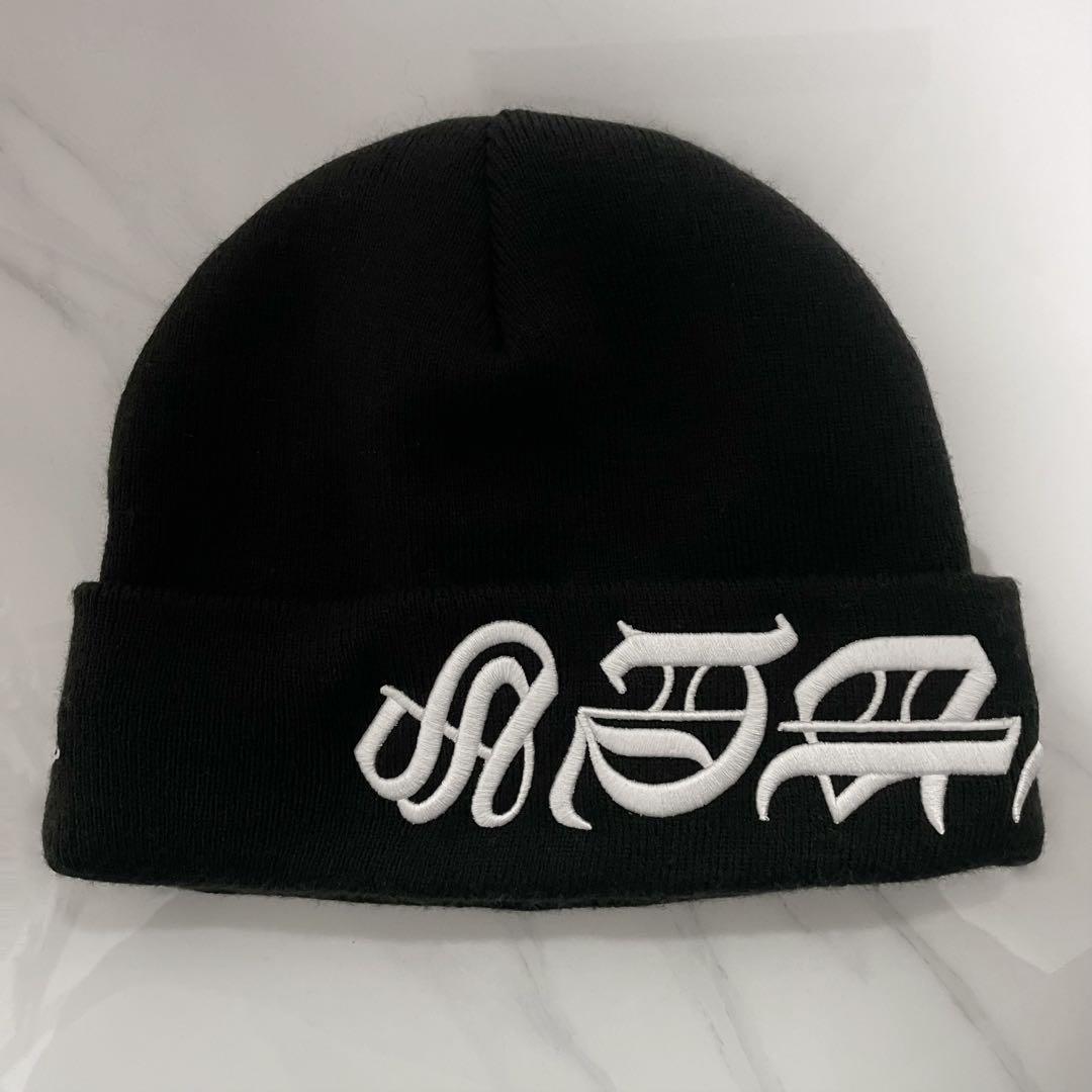 帽子 Supreme New Era Blackletter Beanie Black