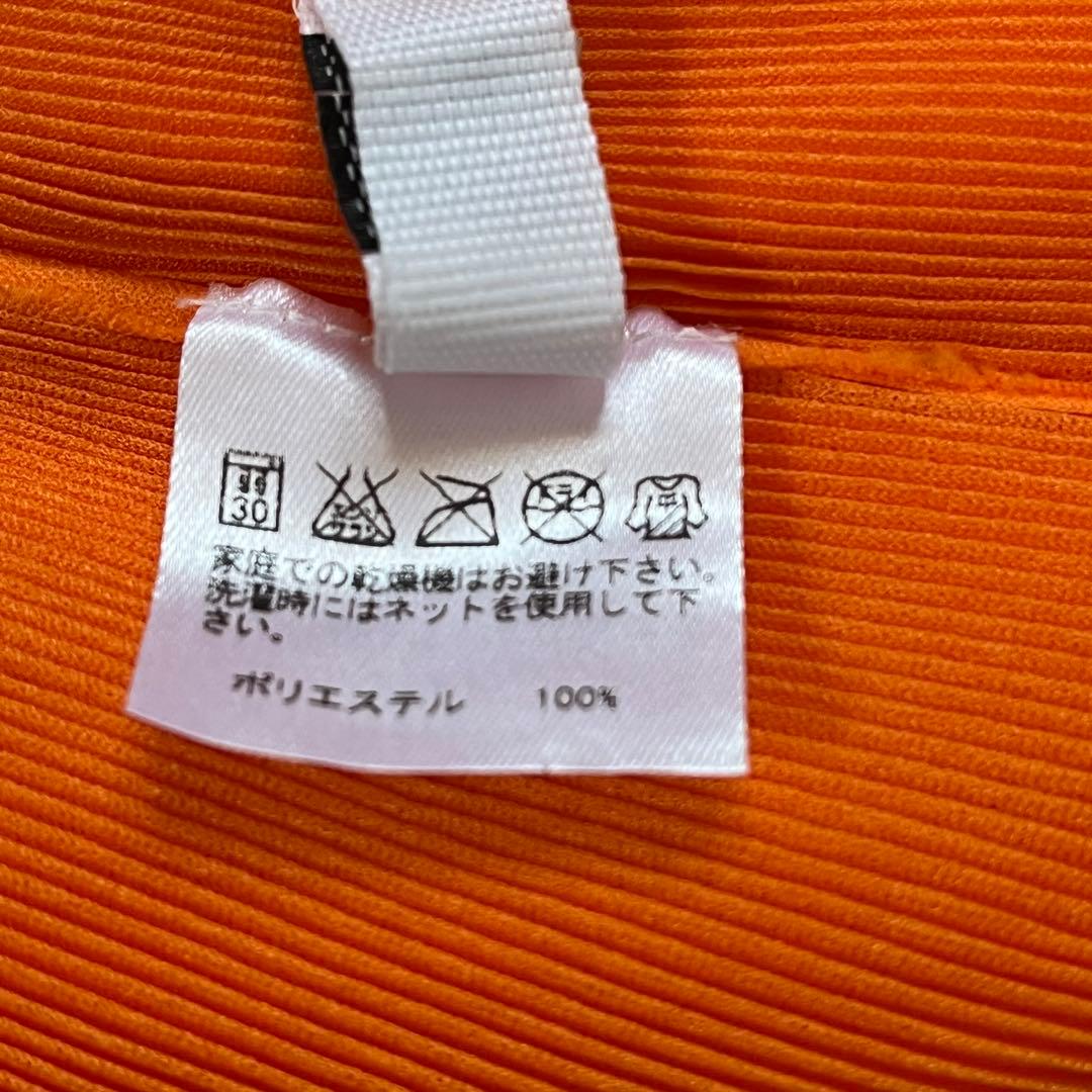 PLEATSPLEASE イッセイミヤケ　ハイネックカットソー　半袖　オレンジ