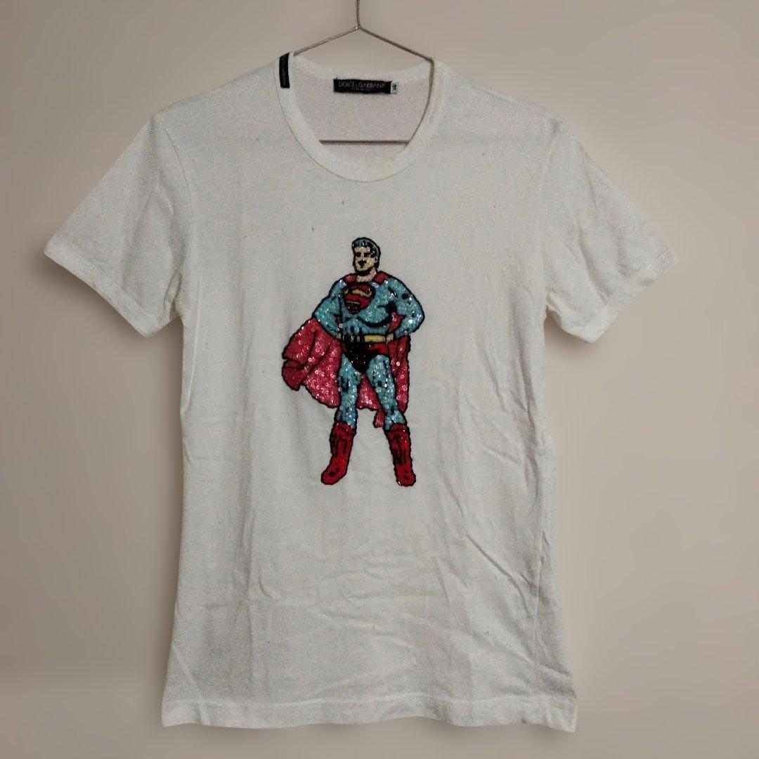 DOLCE＆GABBANA 46 スーパーマン ビーズ Tシャツ