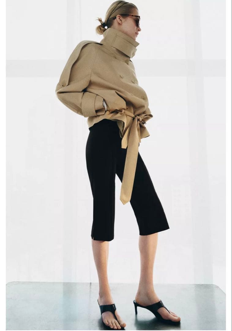 【新品】ZARA（ザラ）ショート丈ハイネックトレンチコート　Sサイズ