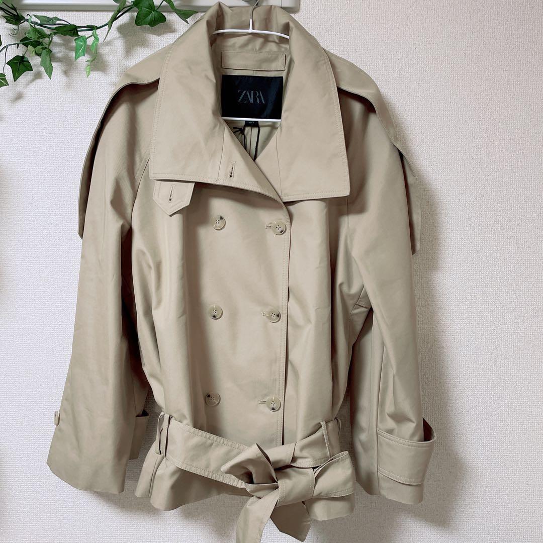 【新品】ZARA（ザラ）ショート丈ハイネックトレンチコート　Sサイズ