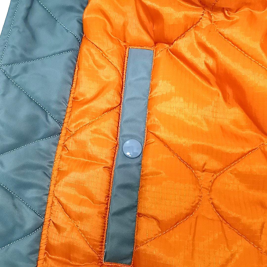美品★UNITED CARR　中綿　ナイロン　牛革レザー　MA-1　オリーブ