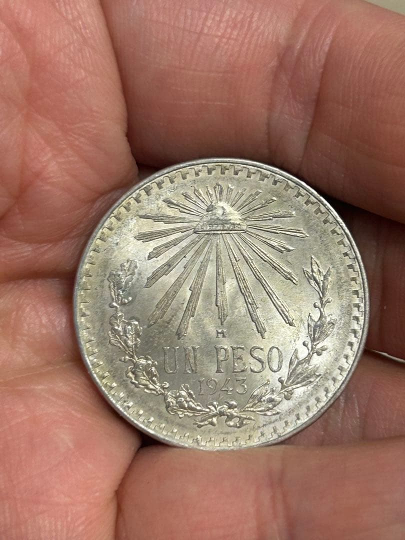 メキシコ 1943年 1ペソ 銀貨