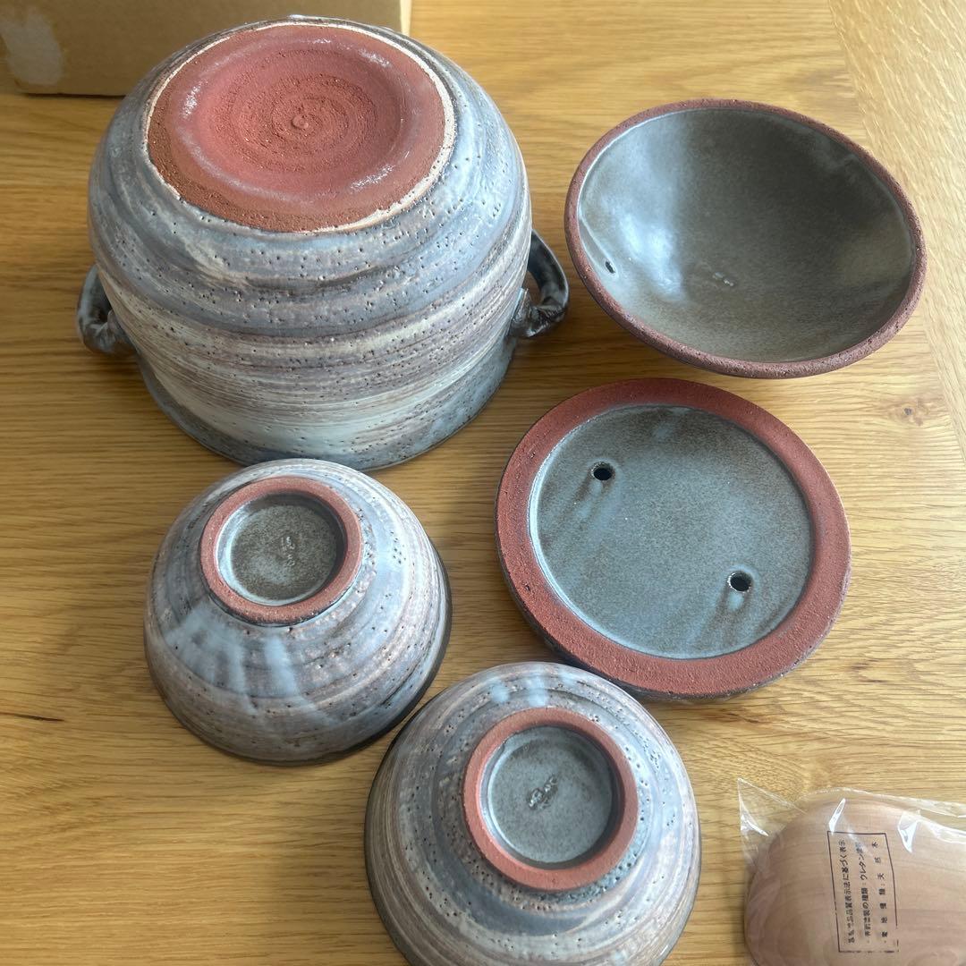 たち吉 土鍋 にちにちご飯鍋揃 茶碗2つ しゃもじ付　信楽焼　2合炊き