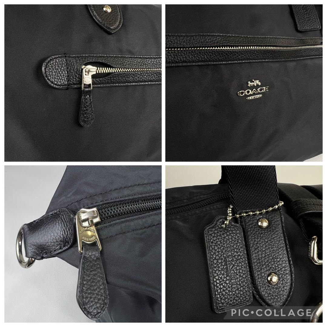 【馬車ロゴ✨】COACH ボストンバッグ 2way ナイロン 旅行 大容量 黒