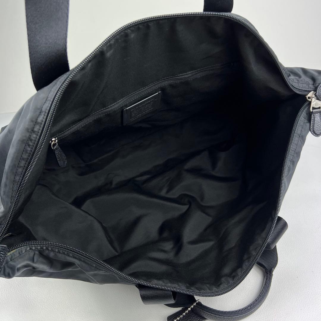 【馬車ロゴ✨】COACH ボストンバッグ 2way ナイロン 旅行 大容量 黒