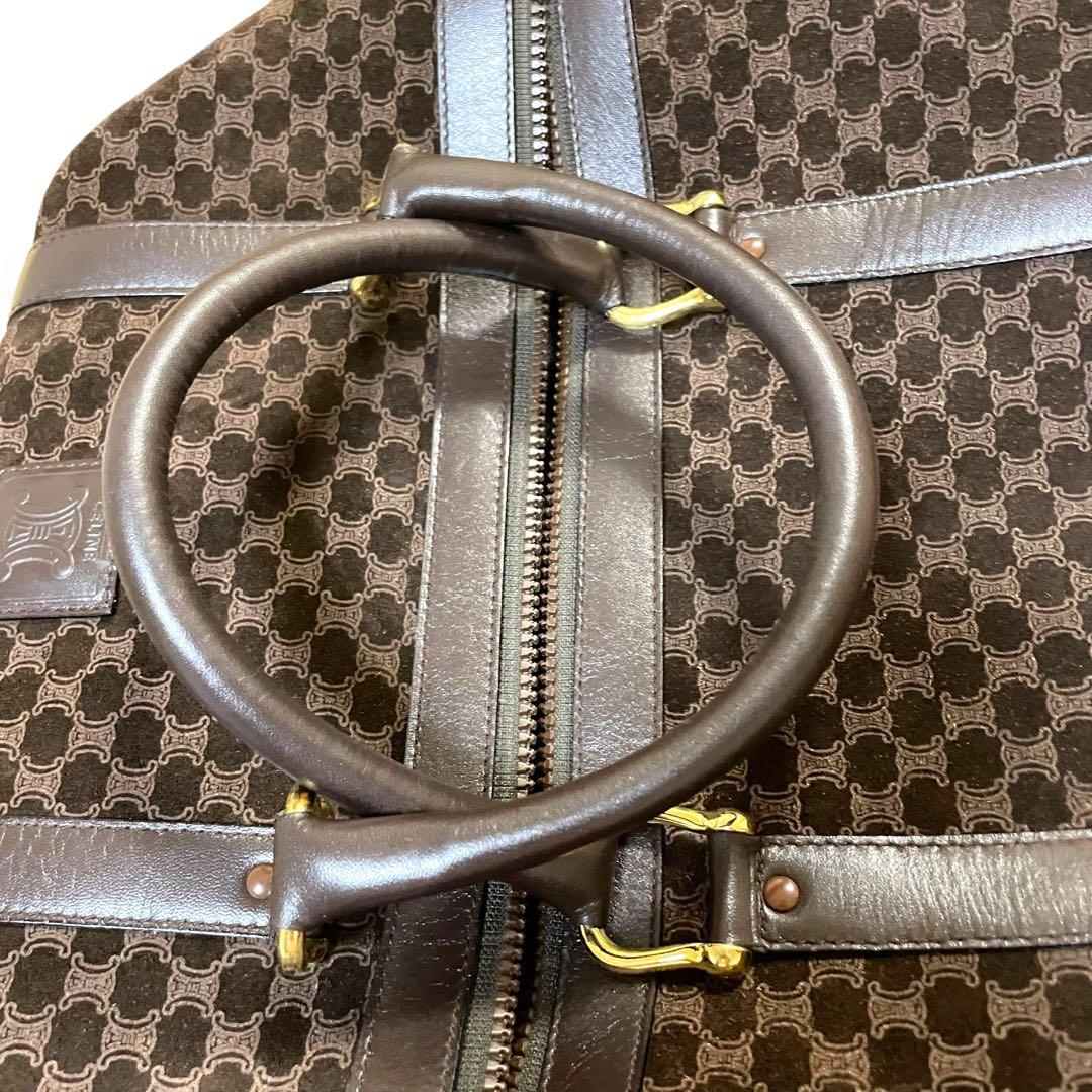 【レア】CELINE セリーヌ　スエード　ブラウン　ボストンバッグ　トリオンフ