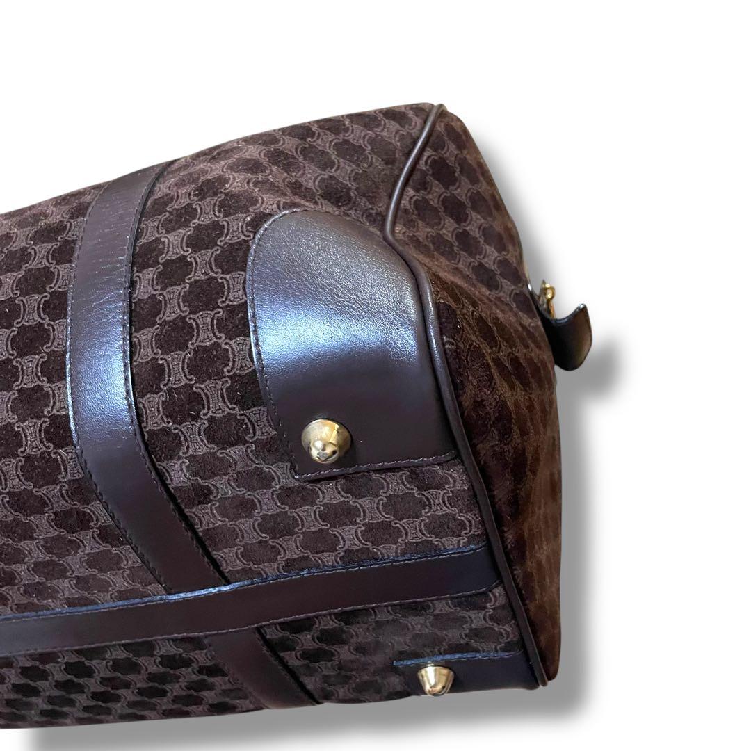【レア】CELINE セリーヌ　スエード　ブラウン　ボストンバッグ　トリオンフ