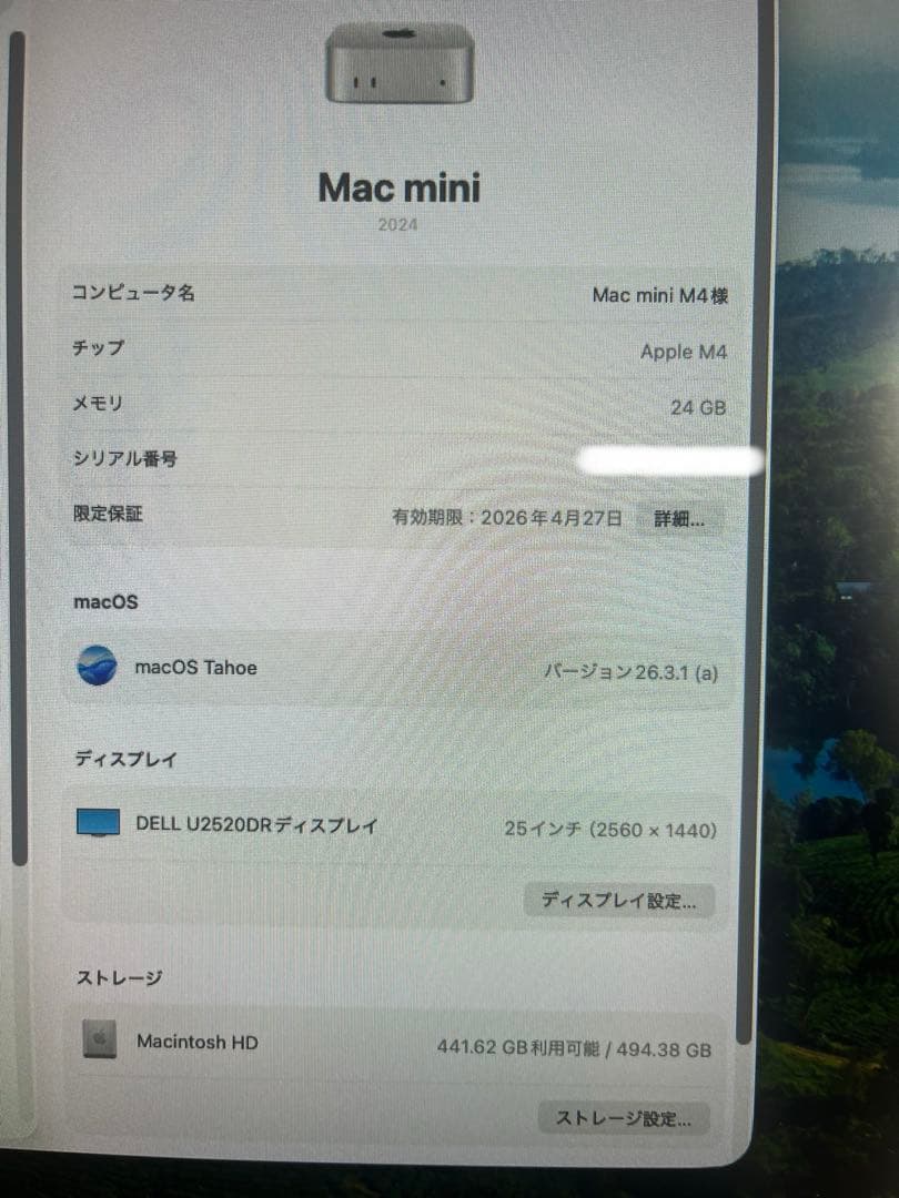 Mac mini M4 24GB 512GB、他