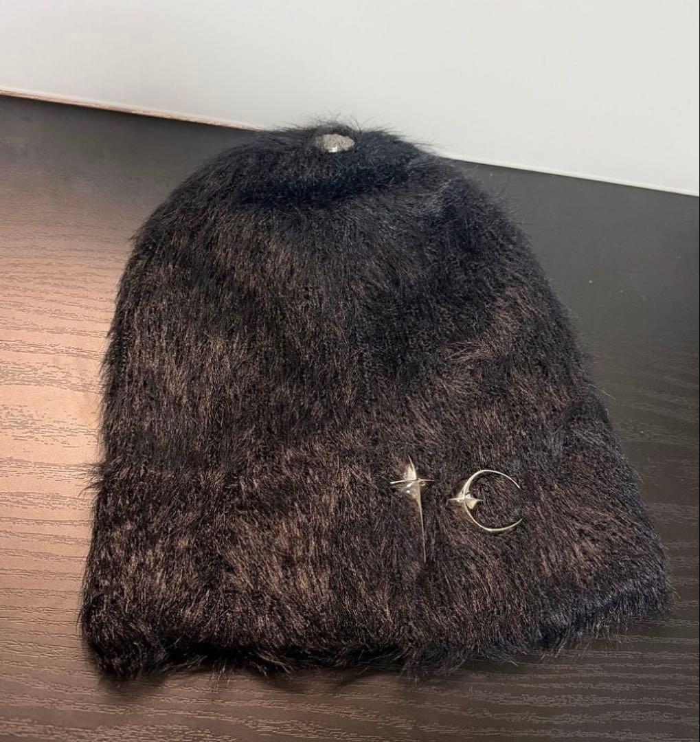 【極美品】THUG CLUB モヘアビーニー ブラック サグクラブニットキャップ