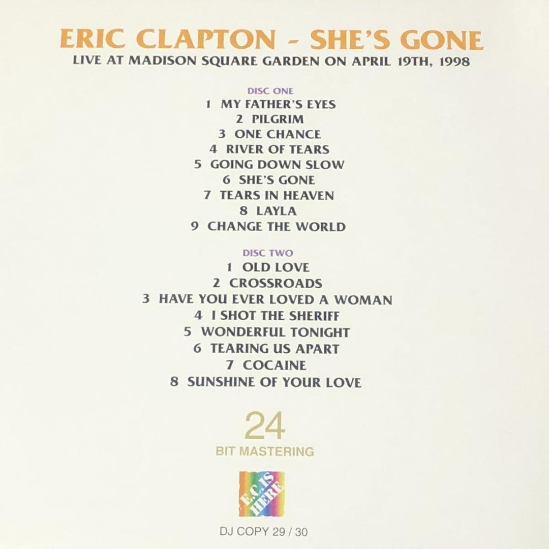 2CD！エリック・クラプトン/SHE'S GONE/N.Y.1998