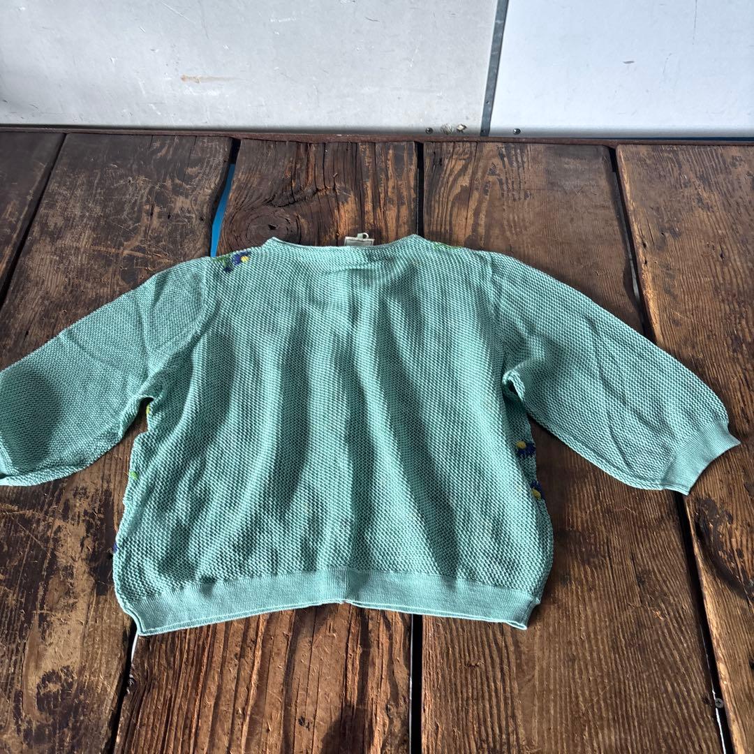 未使用タグ付　Sybilla シビラ 刺繍　花柄刺繍カーディガン ミントグリーン