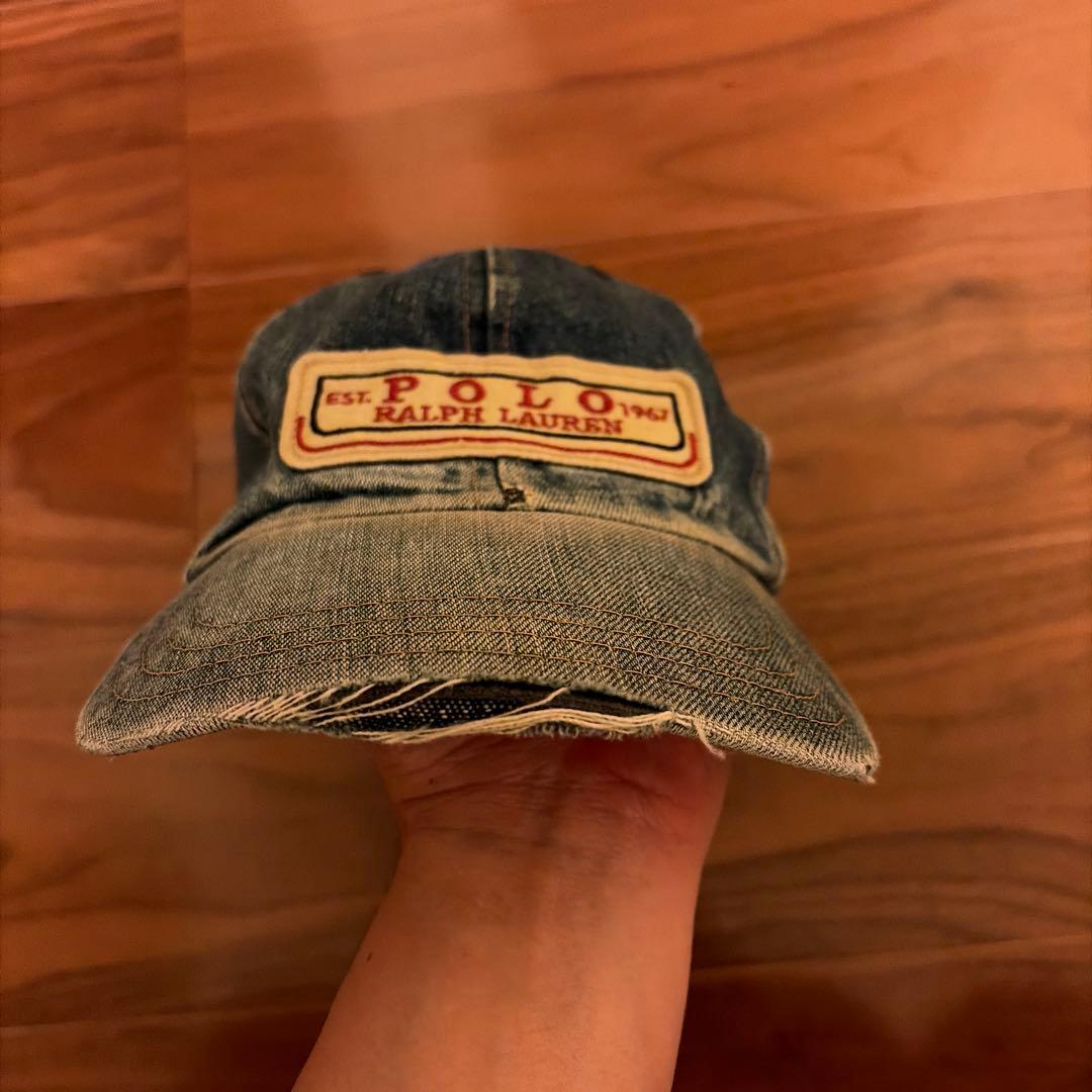 RRLお好きな方へ　90S Polo Ralph Lauren デニムキャップ