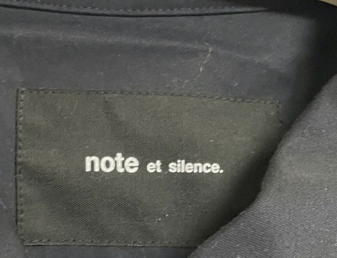 H*M様 半額以下noteetsilence60/2ギャバステンコートネイビー袖