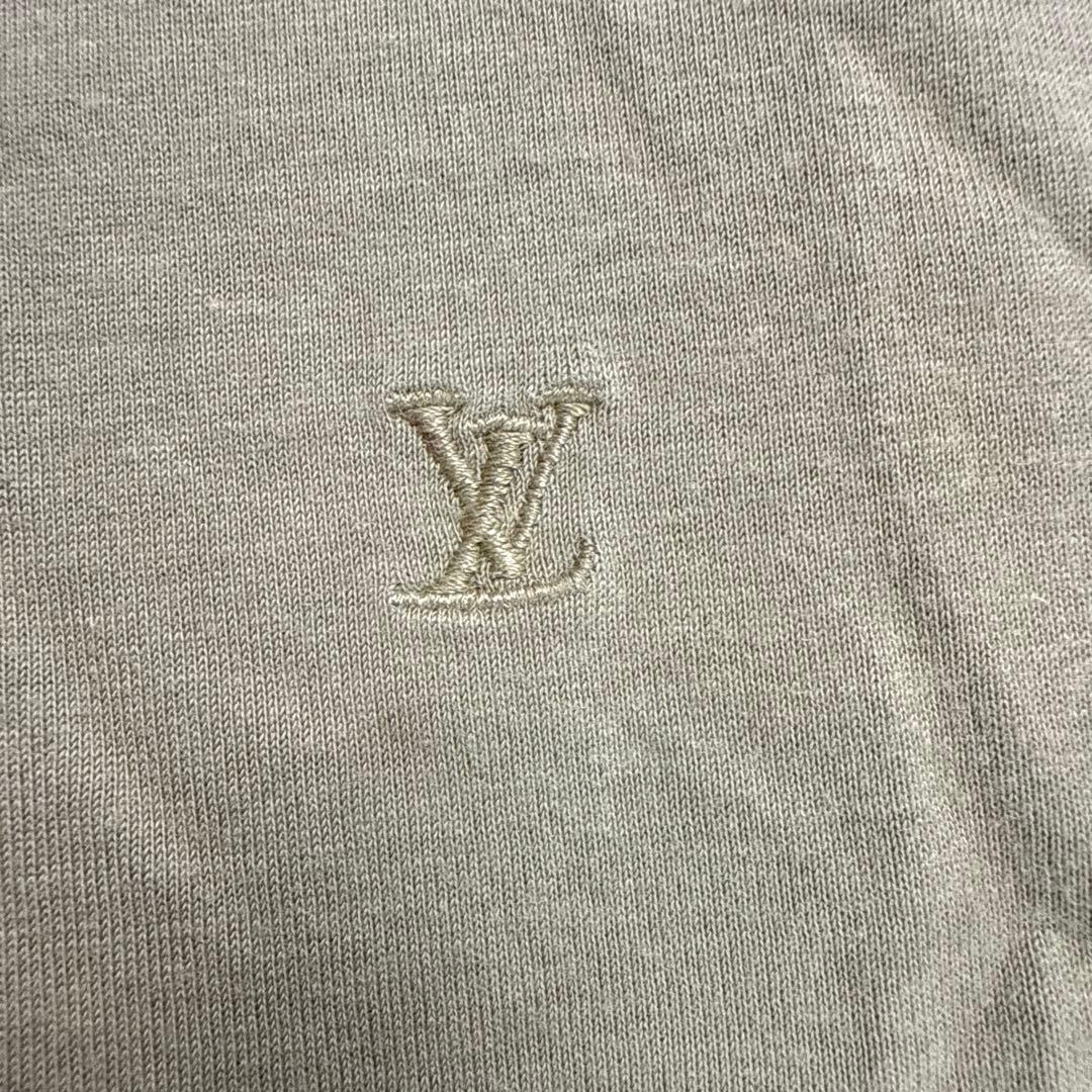 ルイヴィトン　LVロゴ刺繍Tシャツ　オリーブ系　Sサイズ　イタリア製