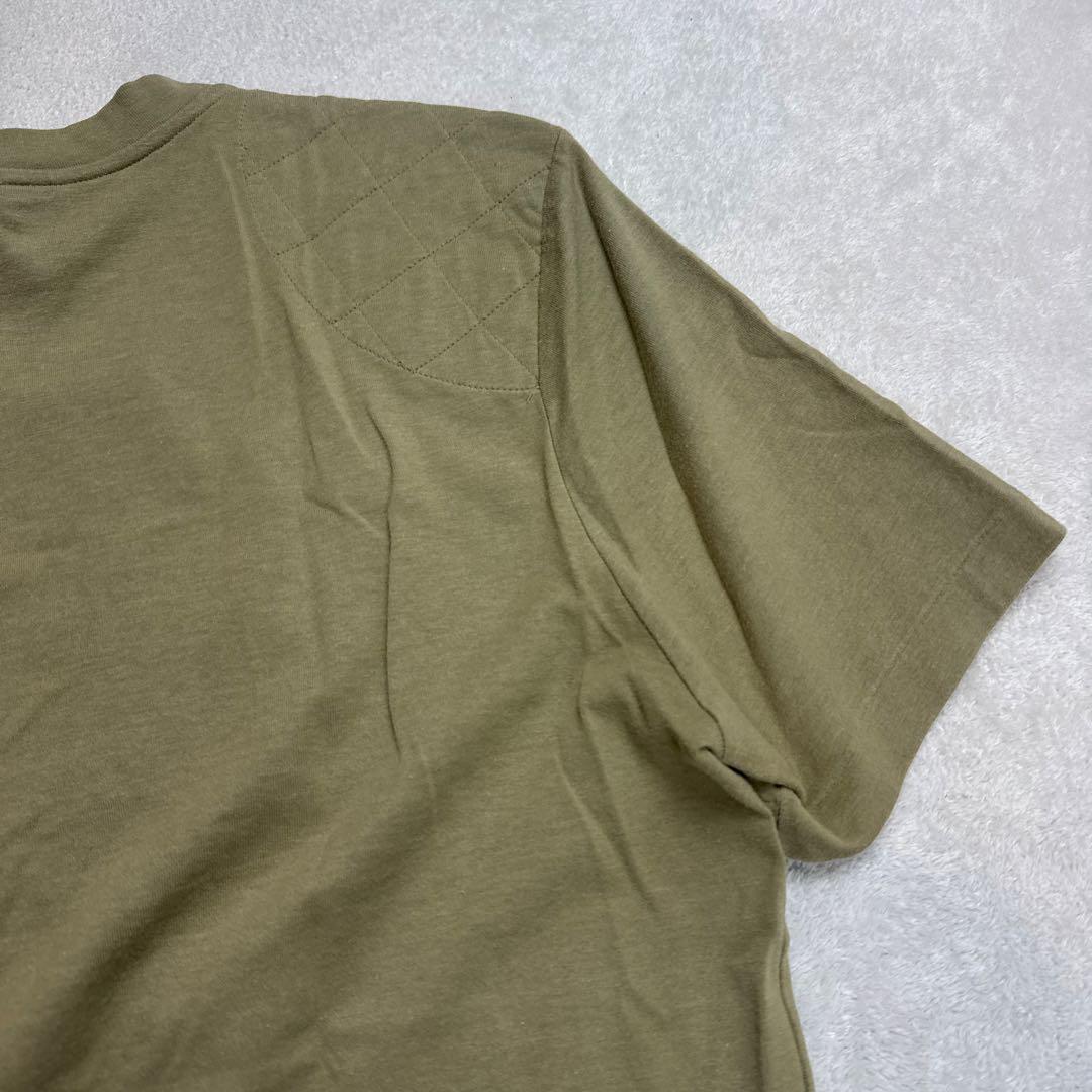ルイヴィトン　LVロゴ刺繍Tシャツ　オリーブ系　Sサイズ　イタリア製