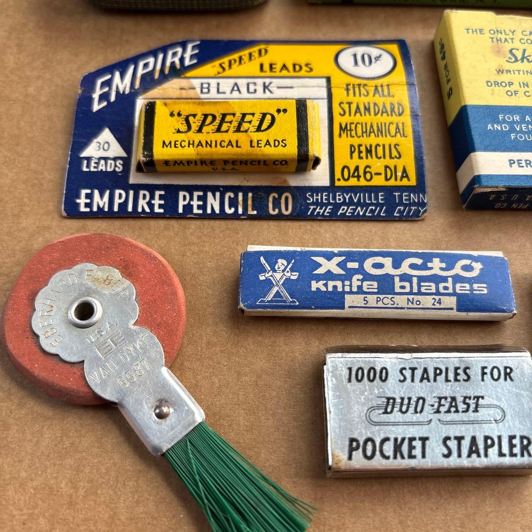 【希少】アメリカ ヴィンテージ文具 セット 50s〜70s 什器 小道具 当時物