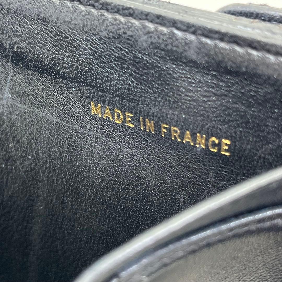 CHANEL 二つ折り財布 ビコローレ ココマーク ロゴ金具 Wホック 黒 本革